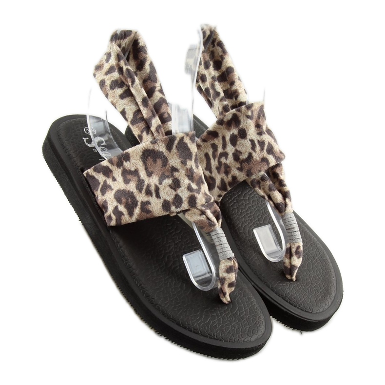 Sandale, bumbac leopard DD82P Leopard maro 1