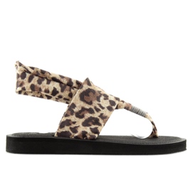Sandale, bumbac leopard DD82P Leopard maro 2