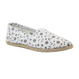 McKey Espadrile balerini cu model alb negru 1
