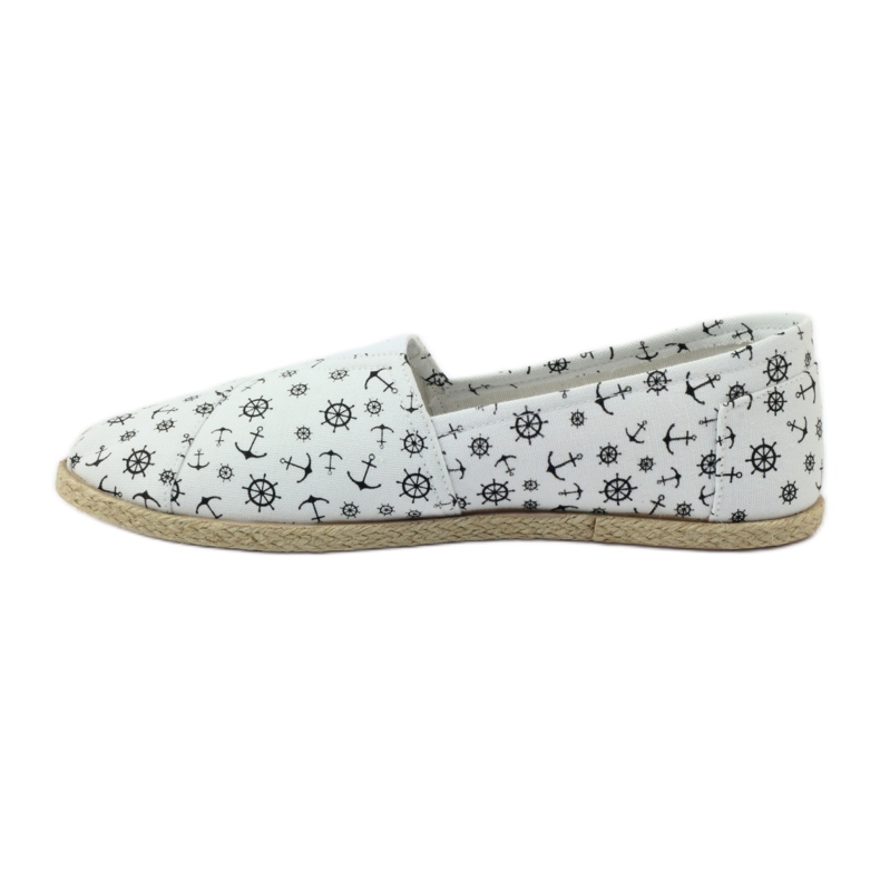 McKey Espadrile balerini cu model alb negru 2