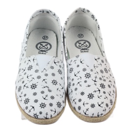McKey Espadrile balerini cu model alb negru 4