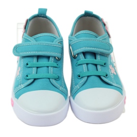 American Club Adidași cu inimă americană cu branț din piele verde albastru 4