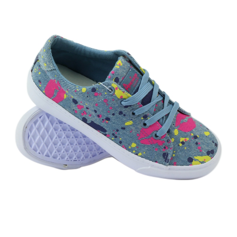 American Club Adidași din denim adidași în gură americană albastru 3