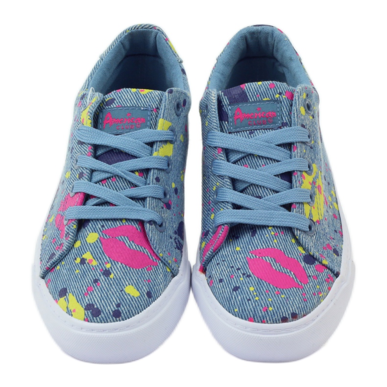 American Club Adidași din denim adidași în gură americană albastru 4