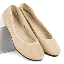 Balerini confortabili din piele intoarsa maro 1