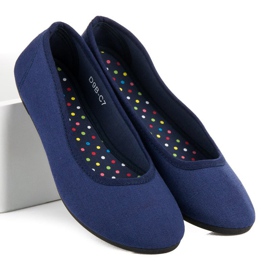 Balerini textile bleumarin albastru 2