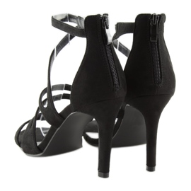 Sandale negre cu toc 118-15 negre negru 1