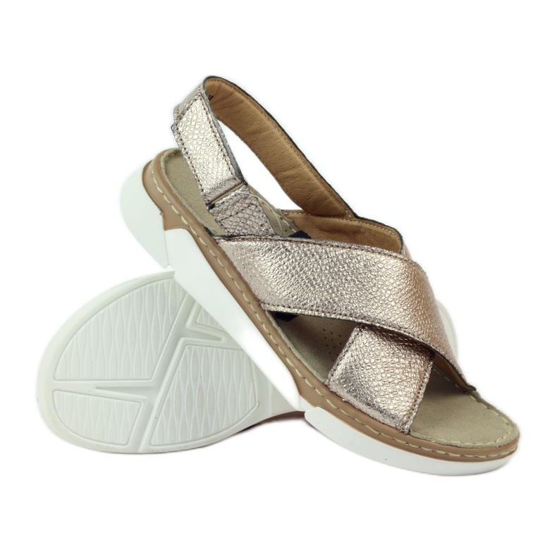 Filippo Sandale confortabile cu velcro aurii de aur 3