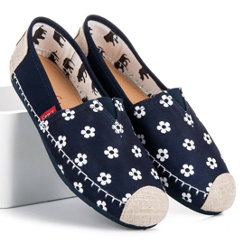 L. Day Espadrile în flori bleumarin albastru 1