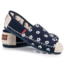 L. Day Espadrile în flori bleumarin albastru 2