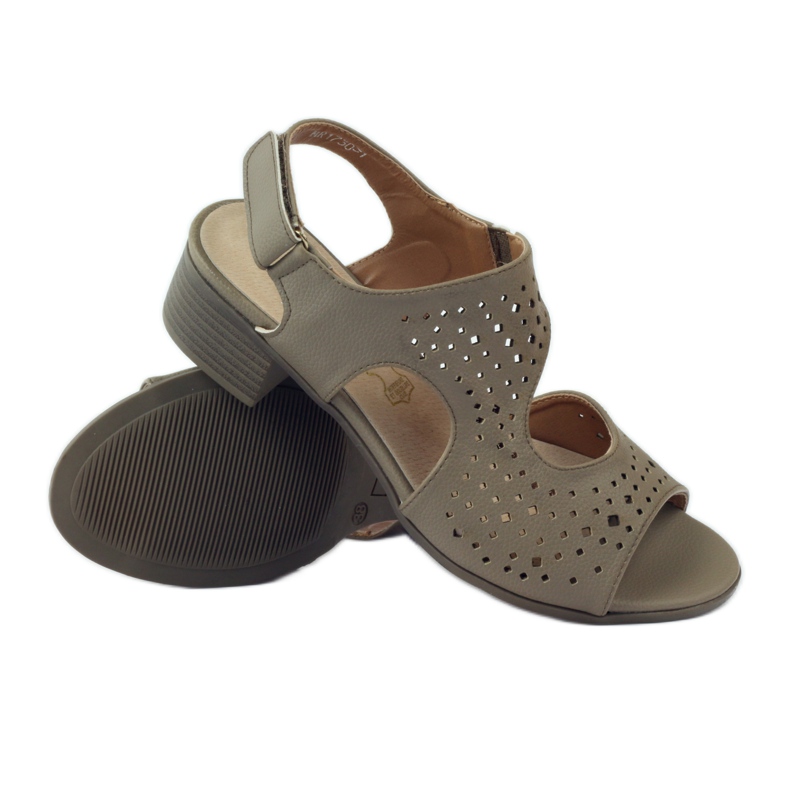 M.Daszyński Sandale din piele Daszyński bej 3