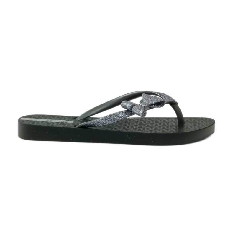 Flip-flops cu sclipici cu fundita Ipanema gri negru 1