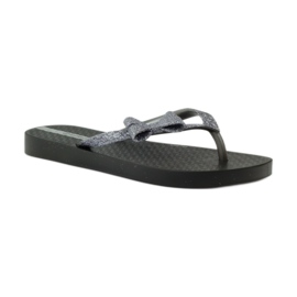 Flip-flops cu sclipici cu fundita Ipanema gri negru 2