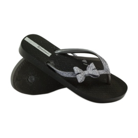 Flip-flops cu sclipici cu fundita Ipanema gri negru 4