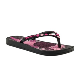 Flip-flops Ipanema 82387 floral negru roz 1 Flip-flops Ipanema 82387 floral negru roz 1