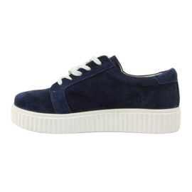 Încălțăminte din piele Creepers Filippo 036 albastru marin 2