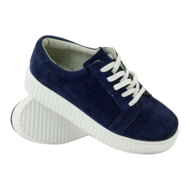 Încălțăminte din piele Creepers Filippo 036 albastru marin 3