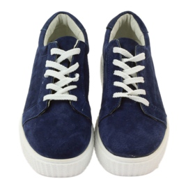 Încălțăminte din piele Creepers Filippo 036 albastru marin 4