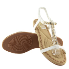 Sandale cu zirconiu alb AS10875 Alb 1