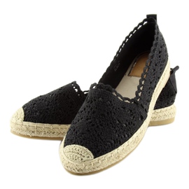 Espadrile din dantela neagra BB11 negru 1