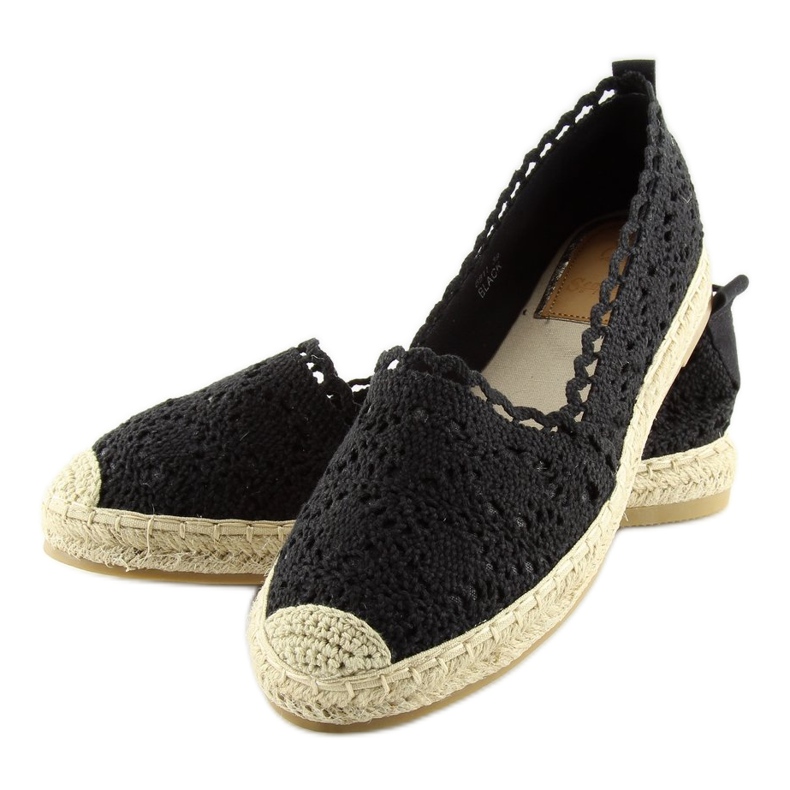 Espadrile din dantela neagra BB11 negru 1