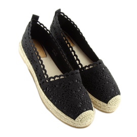Espadrile din dantela neagra BB11 negru 2