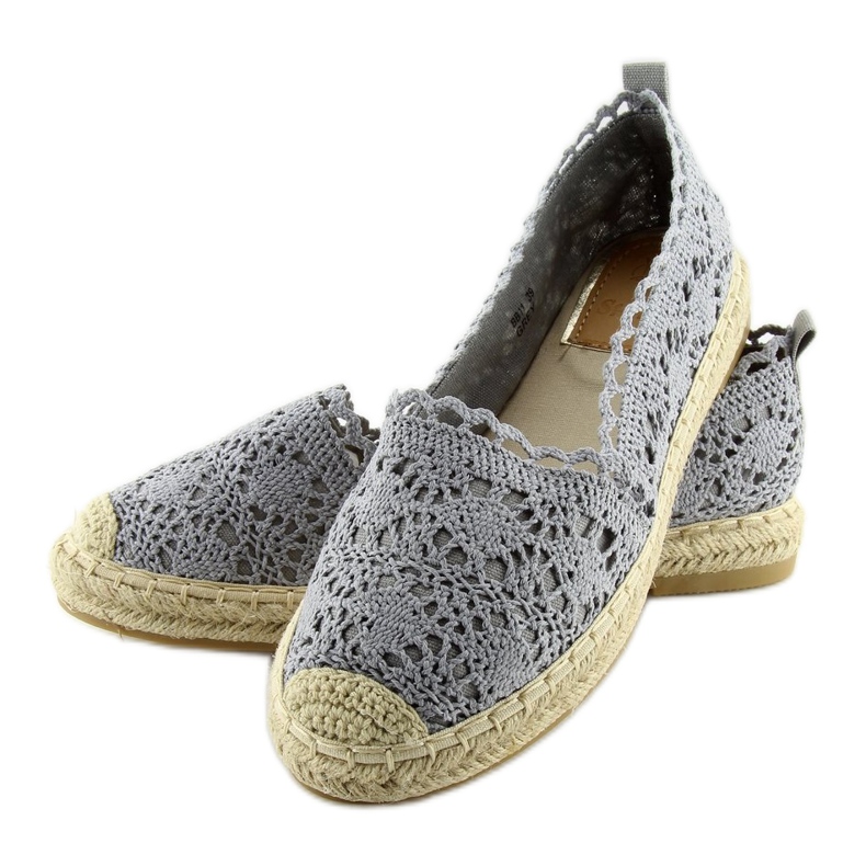 Espadrile din dantela gri BB11 gri 1