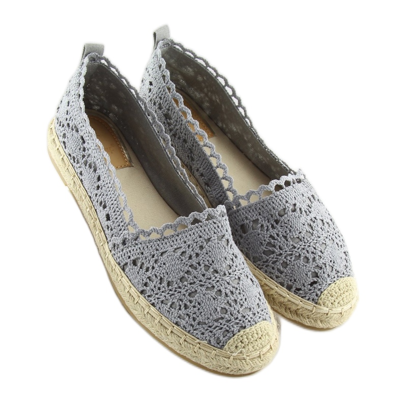 Espadrile din dantela gri BB11 gri 2