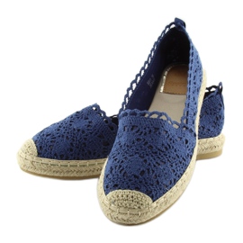 Espadrile din dantela bleumarin blugi BB11 albastru marin 1