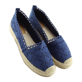 Espadrile din dantela bleumarin blugi BB11 albastru marin 2