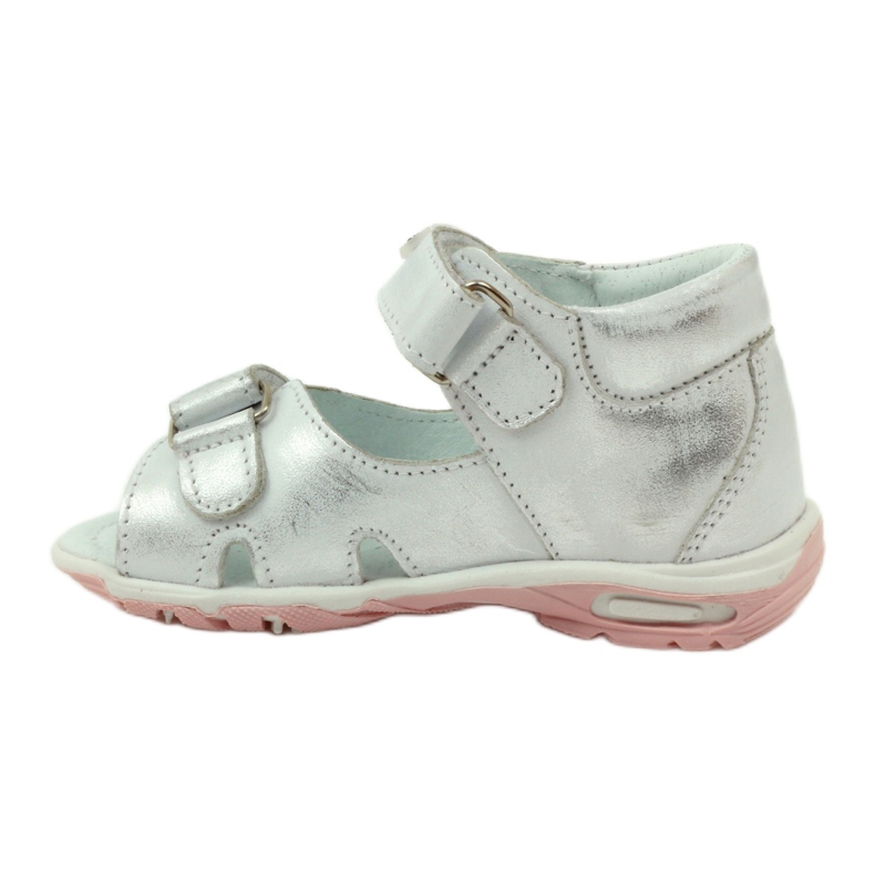 Sandale de fete flexibile Bartuś pentru velcro-metalic argintiu 2