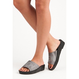 Papuci vinceza din piele intoarsa gri 2