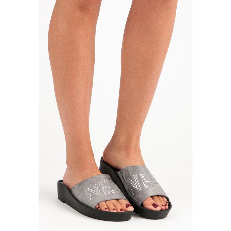 Papuci vinceza din piele intoarsa gri 1