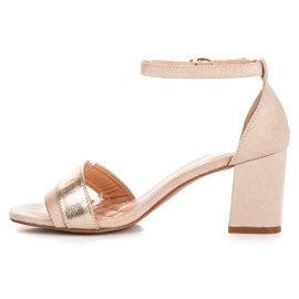 Sandale vinceza din piele intoarsa cu toc inalt maro 1