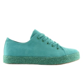 Espadrile pline de culoare turcoaz K1830201 Azul verde 2