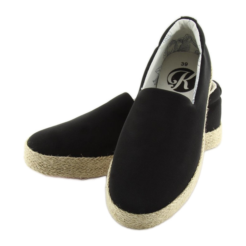 Espadrile negre slip-on k1833801 negro negru 1