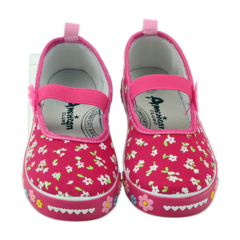 American Club Adidași cu branț din piele americană roz 4