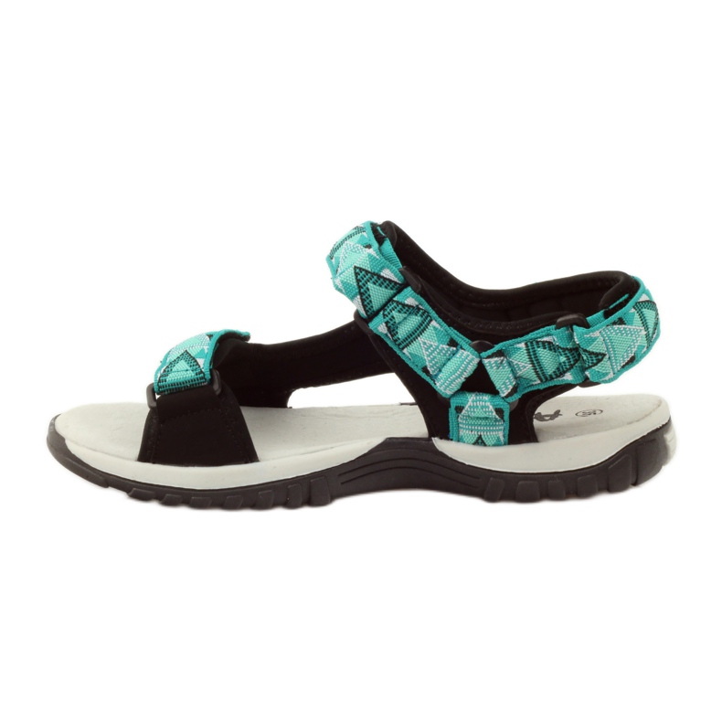 American Club Sandale cu inserție din piele americană 6102 verde negru 2