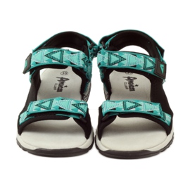 American Club Sandale cu inserție din piele americană 6102 verde negru 4