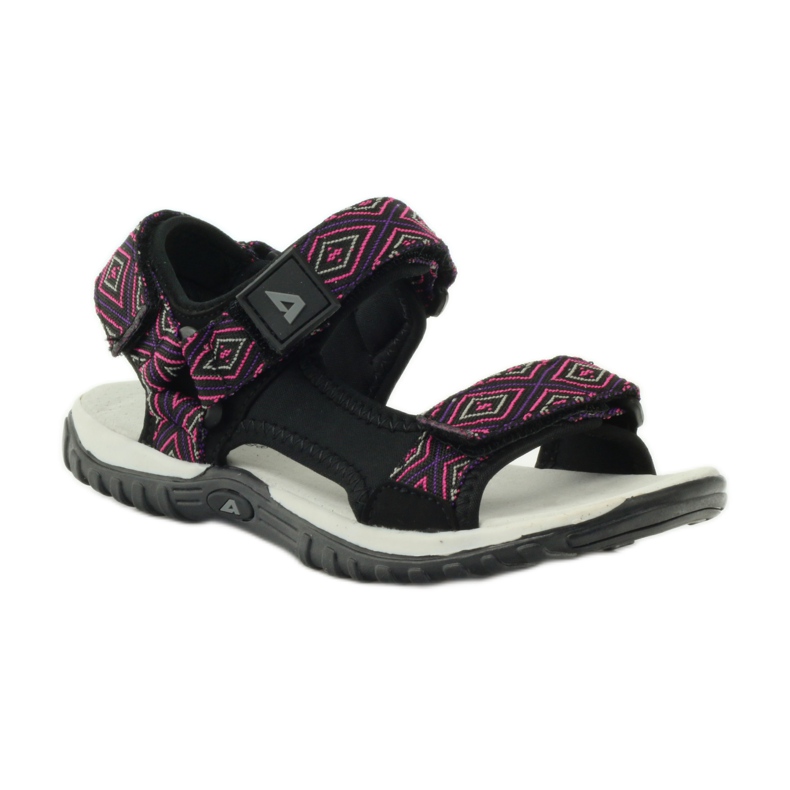 American Club Sandale cu inserție din piele americană 6102 violet negru 1