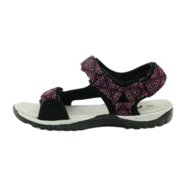 American Club Sandale cu inserție din piele americană 6102 violet negru 2