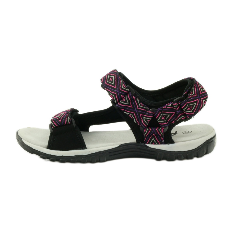 American Club Sandale cu inserție din piele americană 6102 violet negru 2