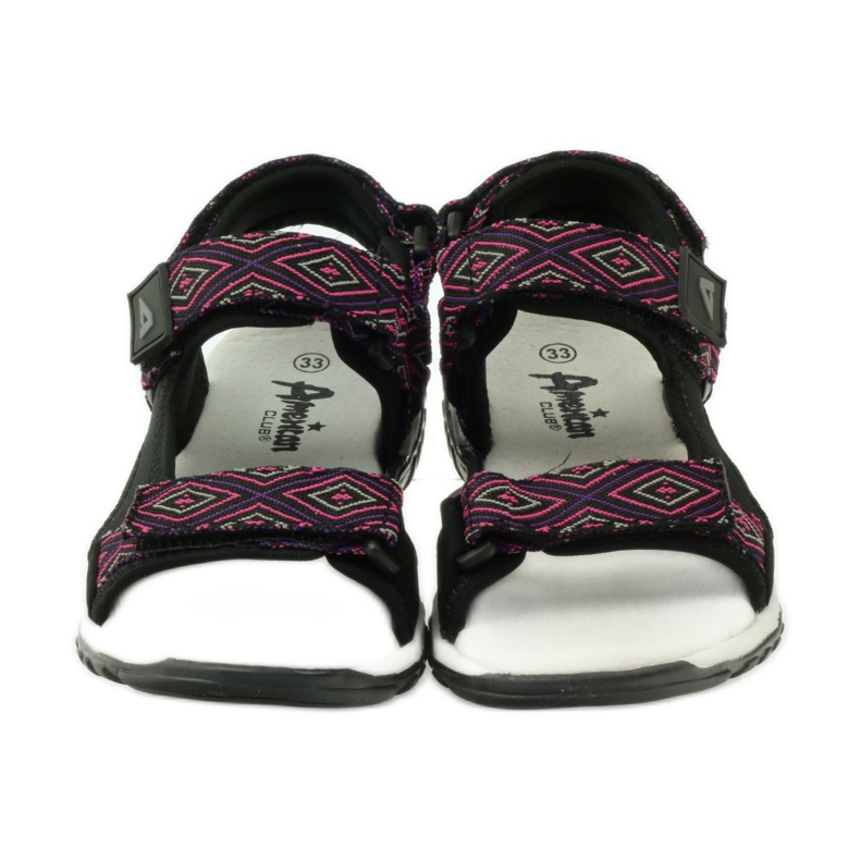 American Club Sandale cu inserție din piele americană 6102 violet negru 4