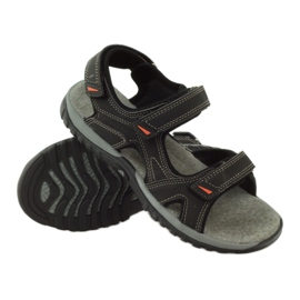 American Club Sandale cu inserție din piele americană 6201 negru 3