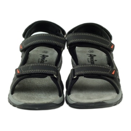 American Club Sandale cu inserție din piele americană 6201 negru 4