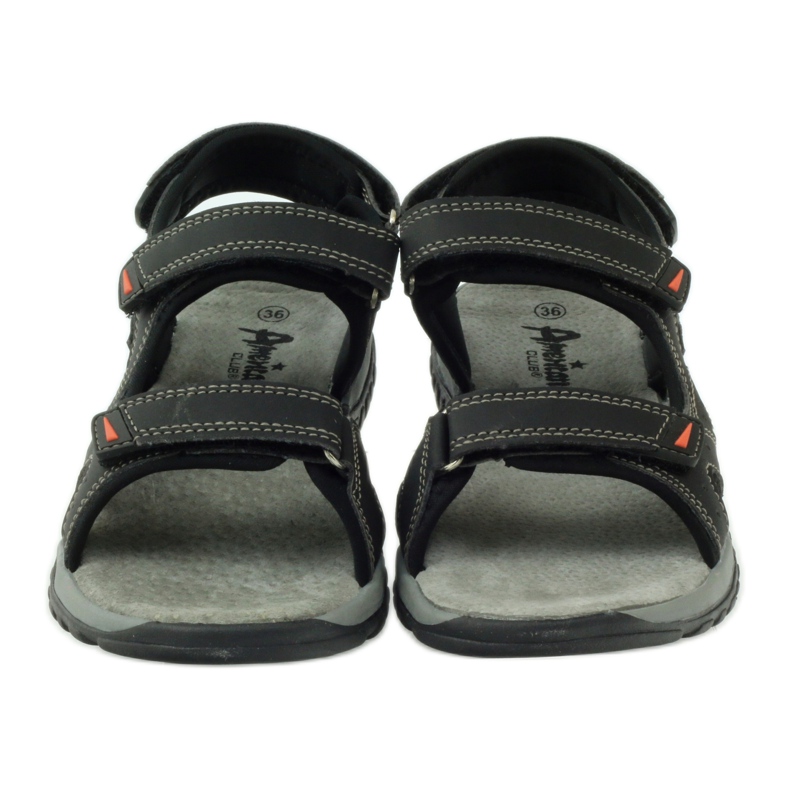 American Club Sandale cu inserție din piele americană 6201 negru 4