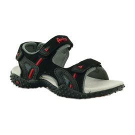 American Club Sandale cu inserție din piele americană 5267 negru 1