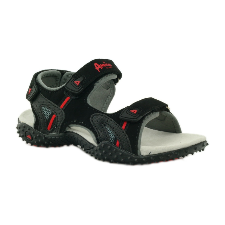 American Club Sandale cu inserție din piele americană 5267 negru 1