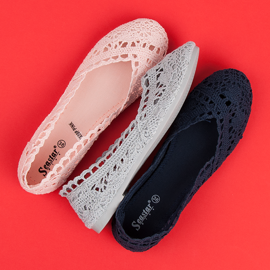 Seastar Balerini din dantela gri 2 Seastar Balerini din dantela gri 2