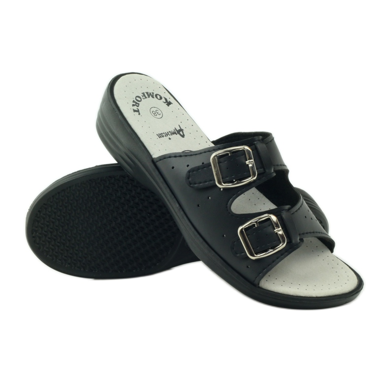 American Club Papuci medicali confortabili americani 2/2018 negru 3